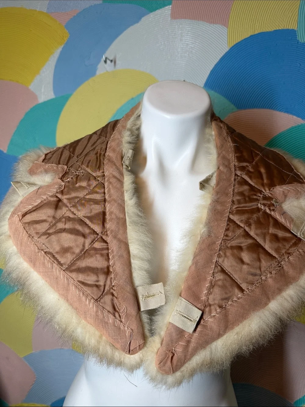 Vintage Genuine Coyote Fur Detachable Coat Collar Natural Winter Trim